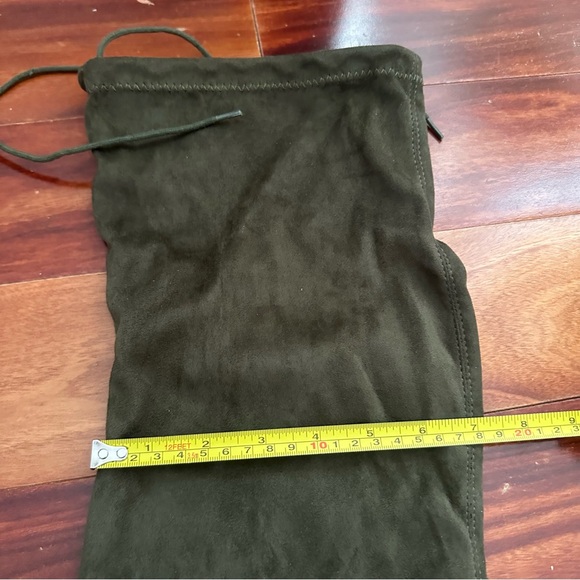 Olive Green Over The Knee Boots High Heeled Size 10 | Faux Suede Olivia Jaymes - Picture 16 of 16